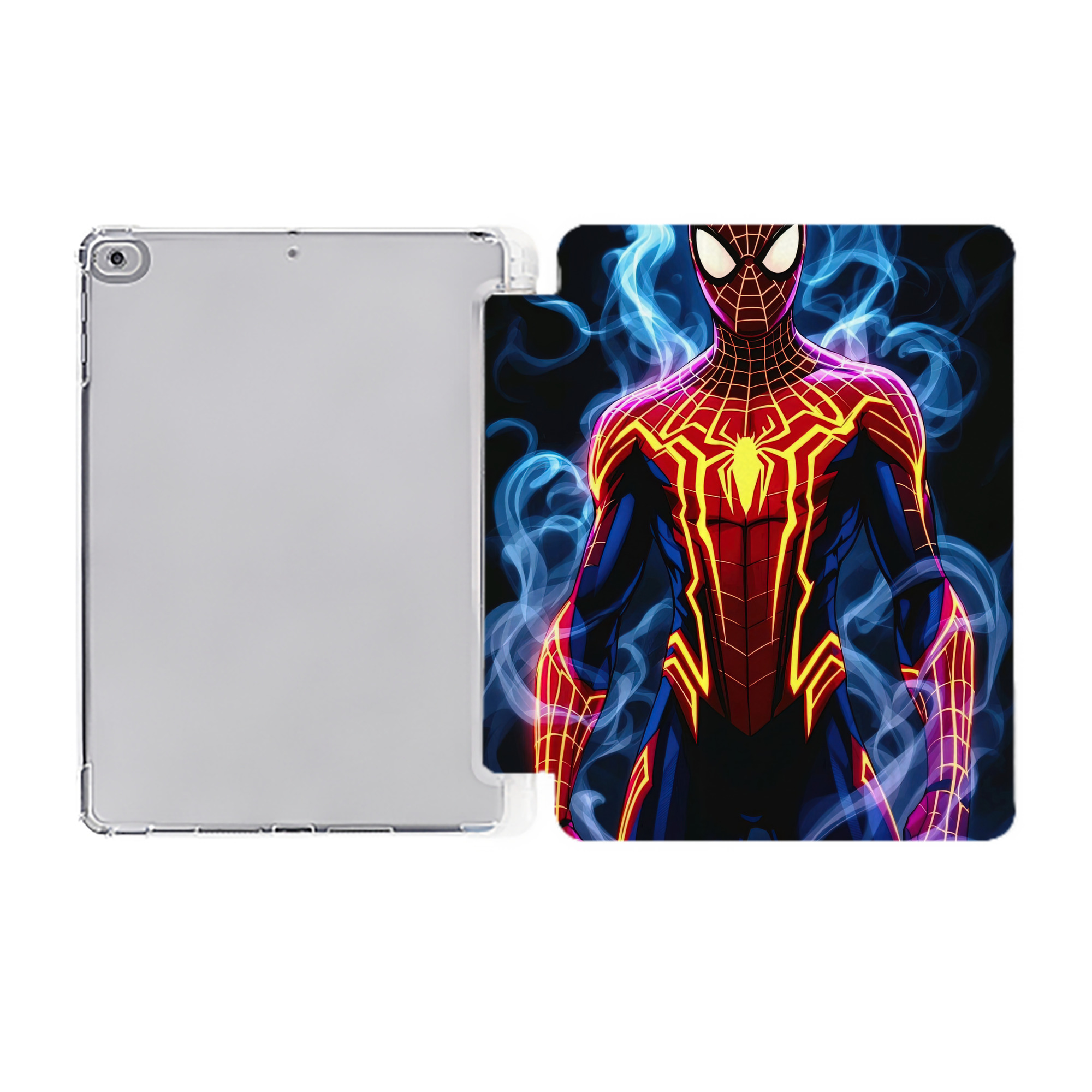 （画像用） Spider Man スパイダーマン IPad ケース ペン収納付き 三つ折りスタンド PUレザー×シリコン 対応機種9.5/10.5/10.9インチ